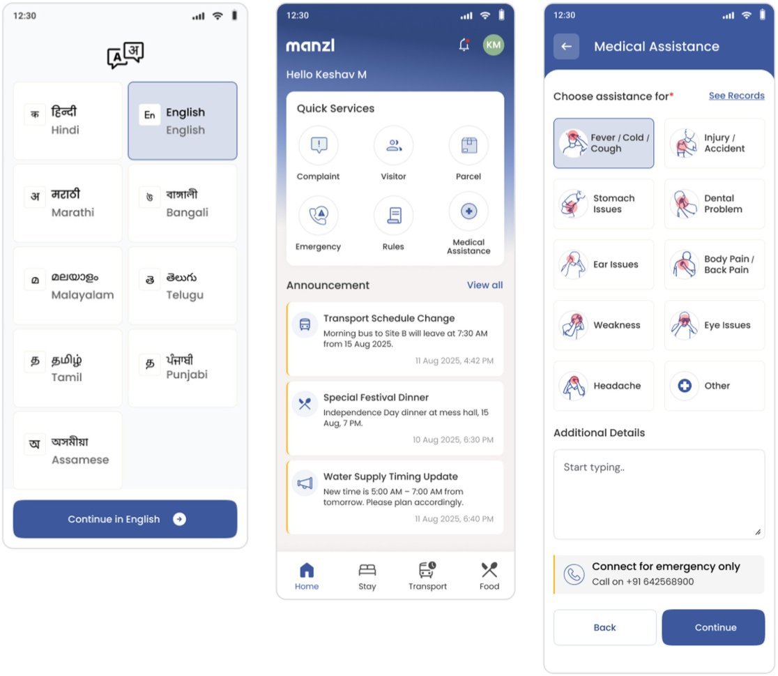 Resident app screens